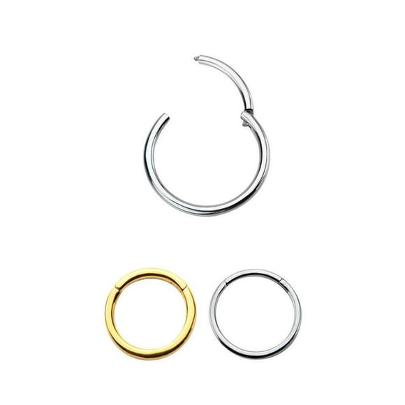 CF  Fashion Sterling Silver Gold Endless Hoop Rings Lip Nose Ear Studs EarrBRIC